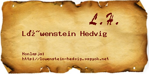 Löwenstein Hedvig névjegykártya